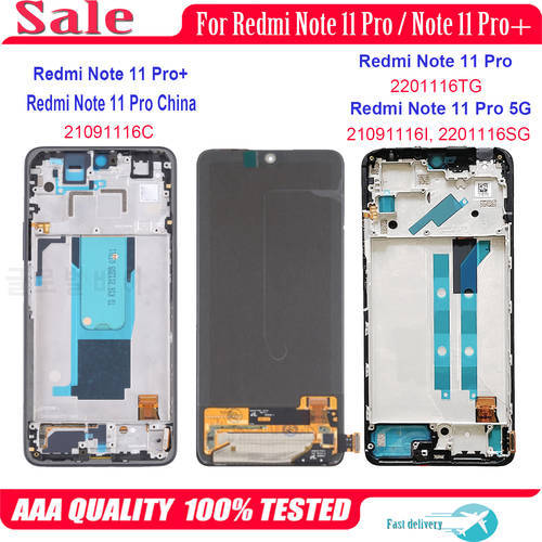 AMOLED For Xiaomi Redmi Note 11 Pro 21091116C LCD Display Touch Screen Digitizer For Redmi Note11 Pro 5G 2201116TG 21091116I LCD
