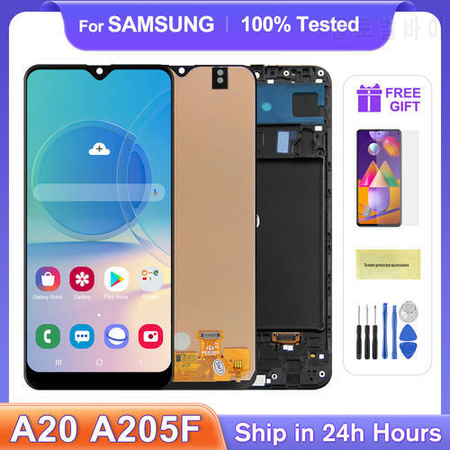 A20 Display Screen For Samsung Galaxy A20 A205 SM-A205FA205G A205U Lcd Display Touch Screen Digitizer Assembly Replacement Parts