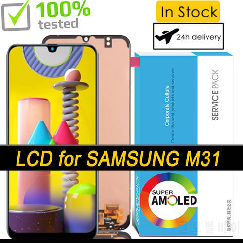 100% Original 6.4&39&39 LCD Display Touch Screen Digitizer Assembly for Samsung Galaxy M31 M315 M315F Pantalla Repair Parts