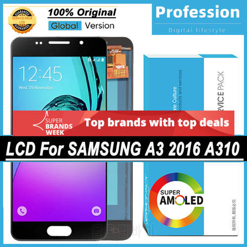 OLED/Super AMOLED 4.7&39&39 Display for SAMSUNG Galaxy A3 2016 A310 A310F A3100 LCD Touch Screen Digitizer Assembly Repair Parts