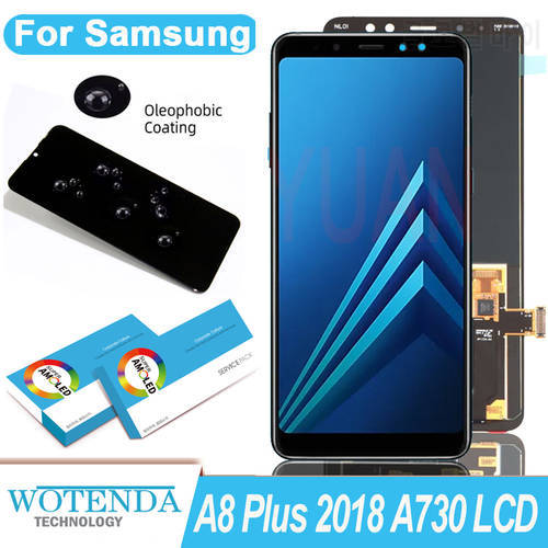 100% Original Amoled 6.0&39&39 Display for Samsung Galaxy A8 PLUS 2018 A730 A730F Full LCD Touch Screen Assembly Repair Parts