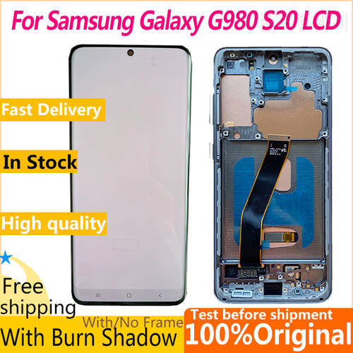 100% Original 6.2&39&39 AMOLED LCD Display Touch Screen Digitizer Assembly for Samsung Galaxy S20 G980 G980F Repair Part SM-G9800