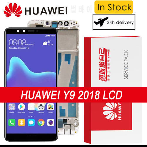 100% Original 5.93&39&39 LCD with Frame for HUAWEI Y9 2018 Enjoy 8 Plus Display Touch Screen Digitizer Assembly Replacement Parts