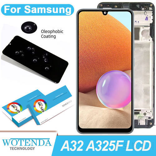 100% Original AMOLED Display For Samsung Galaxy A32 4G A325 A325F SM-A325M SM-A325F/DS LCD Touch Screen Digitizer Assembly