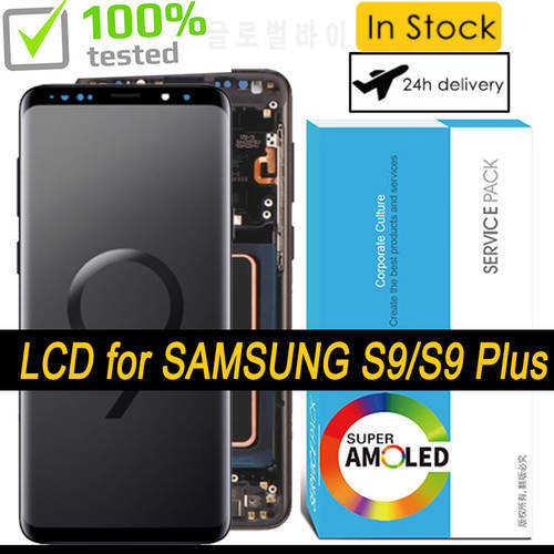Tested Original AMOLED Display for SAMSUNG Galaxy S9 G960 G960F S9 Plus G965 G965F Full LCD Touch Screen Digitizer Assembly