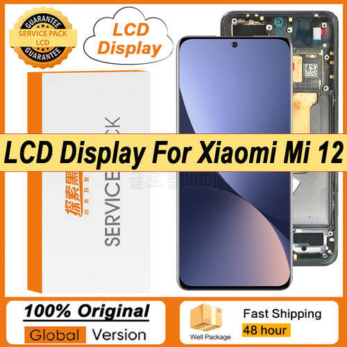 Original AMOLED For Xiaomi 12 Mi 12 LCD Display Touch Screen Digitizer Repair Parts For Xiaomi 12X Mi 12X LCD Xiaomi 12S Display