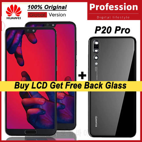 100% Original 6.1&39&39 AMOLED Display for Huawei P20 Pro LCD Touch Screen CLT-L09 CLT-L29 CLT-AL01 Repair Parts + Back Glass