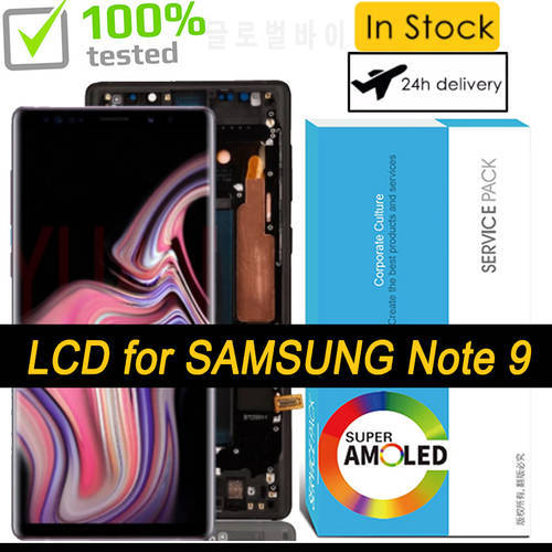 100% Original 6.4&39&39 AMOLED LCD Display Touch Screen Digitizer Assembly for Samsung Galaxy Note 9 Note9 N960D N960F Repair Parts