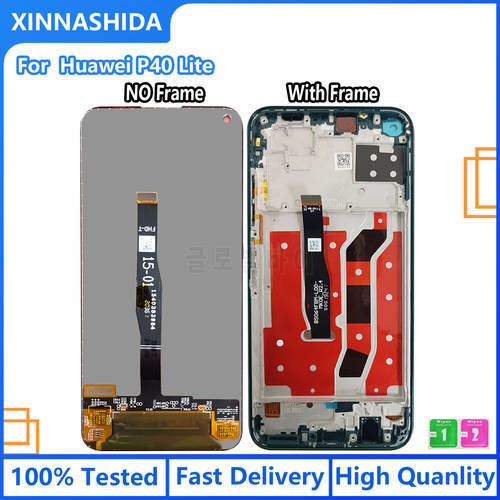 6.4&39&39 100% Display Replacement with frame For Huawei P40 Lite LCD Touch Screen Digitizer Assembly for Nova 6 SE LCD Screen