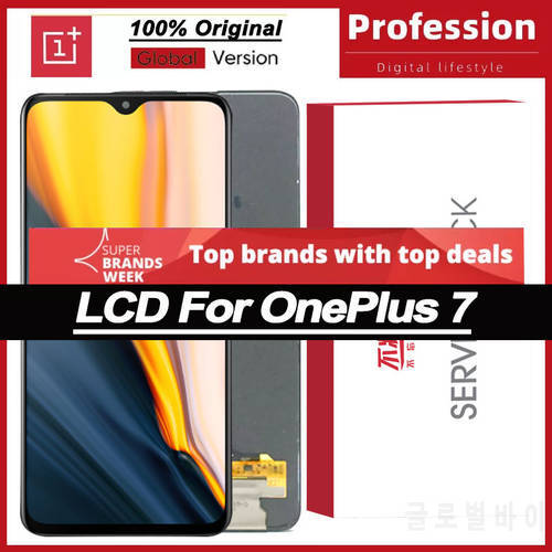 100% Original 6.41&39&39 AMOLED Display for OnePlus 7 1+7 GM1901 GM1900 GM1905 Full LCD Touch Screen Repair Parts + Service Pack