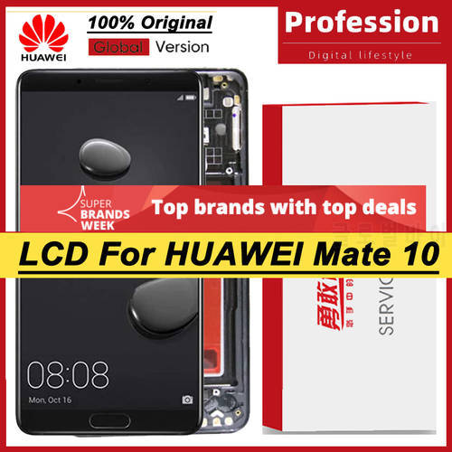 100% Original 5.9&39&39 LCD with Frame for Huawei Mate 10 ALP L09 ALP L29 Display Touch Screen Digitizer Assembly Repair Parts