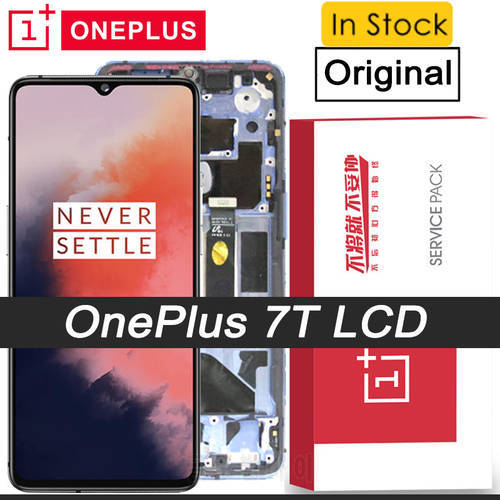 100% Original 6.55 inches AMOLED Display with frame for OnePlus 7T 1+7T LCD Touch Screen Digitizer Assembly Replacement Parts