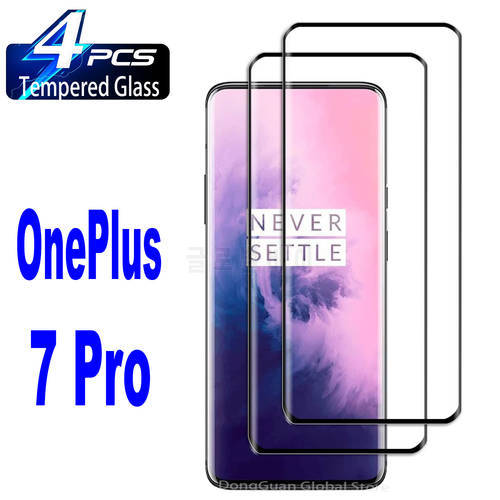 1/4 Pcs 3D Curved Ultrasonic Fingerprint Tempered Glass For Oneplus 7 Pro Screen Protector Glass Film