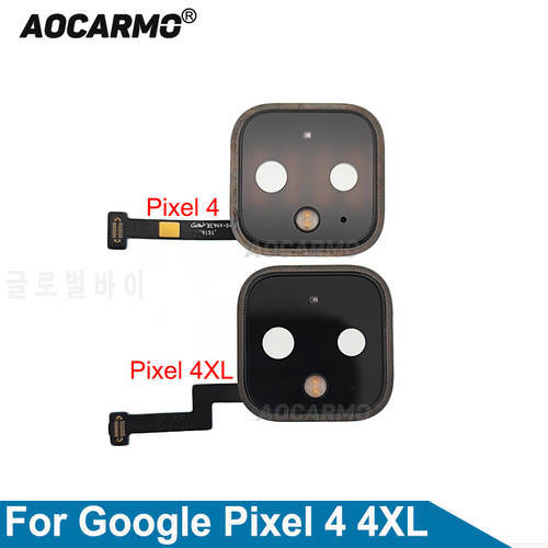 Aocarmo For Google Pixel 4 XL 4XL Rear Back Camera Lens With Frame Proximity Ambient Flash Light Ribbon Flex Cable Repair Part