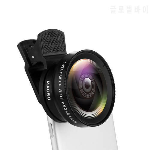 2 in 1 HD Phone Lens 0.45X Super Wide Angle &12.5X Macro Mobile Lens for iPhone 11 for Xiaomi for Samsung for Huawei