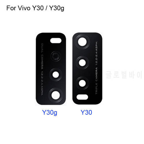 2PCS High quality For Vivo Y30 Back Rear Camera Glass Lens test good For Vivo Y30g Replacement Parts Vivoy30