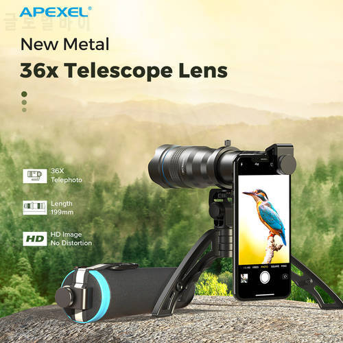 APEXEL Professional HD 36X 60X Monocular Miniselfie Zoom Lens With Selfie Tripod Shutter Hunting Hiking For iPhone HUAWEI XIAOMI