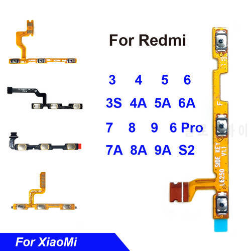 Power Volume Button Key Flex Cable Repair Parts For Xiaomi Redmi S2 9 9A 8 8A 7 7A 6 6A 5 5A 4 4A 4X 3 3S 4 6 Pro 5 Plus
