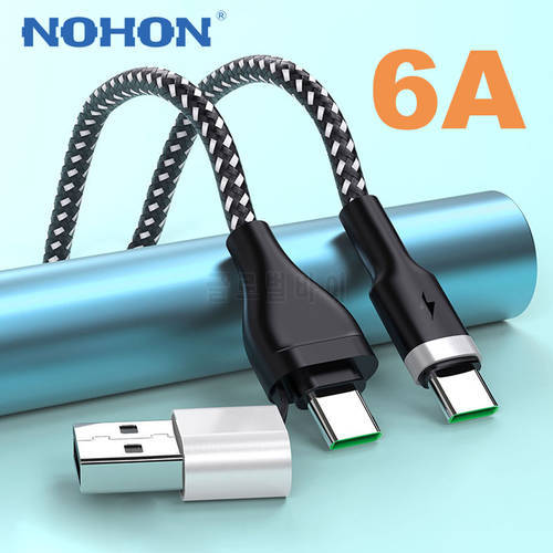 Nohon PD 100W QC3.0 2 in 1 USB A/C to C Cable Fast Charging Data Cables For Xiaomi Redmi MacBook 13&39&39 iPad Pro Air 2020