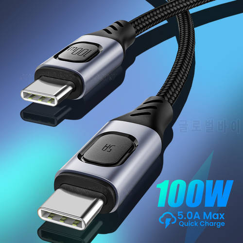 USB C to USB Type C Cable for Samsung S20 PD 100W QC4.0 Cable for MacBook iPad Pro Quick Charge 4.0 USB-C Fast USB Charge Cord