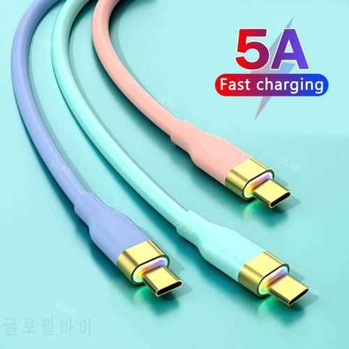 Olaf 5A USB C Fast Charging Cable Type C USB LED Silicone Cable For Huawei P30 P40 Pro Xiaomi Samsung Quick Charge 3.0 Data Cord