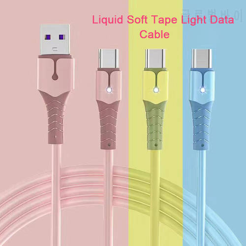 USB Type C 3A Cable Data Fast Charging Cable For Huawei Xiaomi Mobile Phone 1/1.5/2M USB-C Charger Wire Silicone Charging Cable