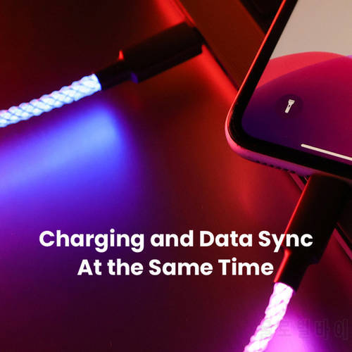 6A 100W USB Type C Cable RGB Breathing Light Gradient 6A Fast Charging Data Cable For iphone Huawei Mate 40 Xiaomi USB C Cable