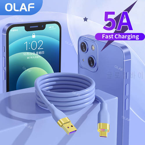 USB C Cable Type c cable Silica gel Fast Charging Cable Phone USB cables 5A type c cord for Xiaomi Huawei Samsung