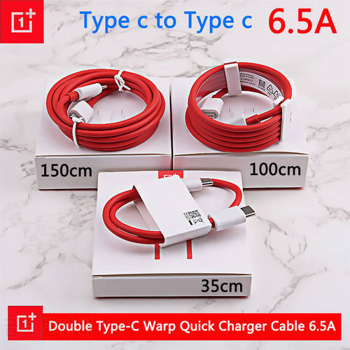 Original For Oneplus 8T 8 T Warp Charge Type C To Type C Cable 6.5A Fast Charge One Plus 8 7 Pro 7t 6t 6 5t 5 3t 3 Dash Charging