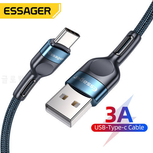 Essager USB Type C Cable For Samsung Xiaomi mi 3A Fast Charging USB-C Cable Mobile Phone Charger USBC Type-C Data Wire Cord 3m