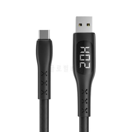 LED Display Timing USB Type C Cable For Xiaomi 10 Huawei Samsung Fast Charging Charger USBC USB-C Data Cable Type-C Wire Cord