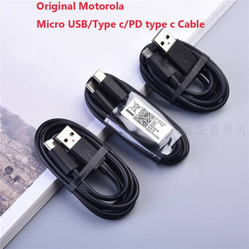 Original Motorola Type C/PD Tipo C/Micro USB Fast Turbo Charging Cable 100CM Quick Charge Cord For Moto G9 G30 G7 Z4 E5 E6 Plus