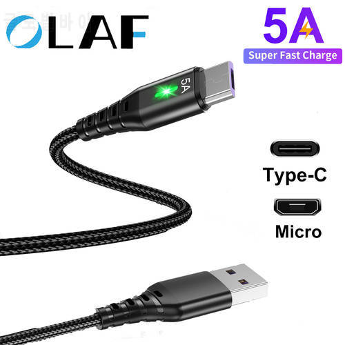 Olaf Fast Charge Cable Type C Charger Usb Type C Data Charge Cord For Huawei P40 P30 Pro Usb C Cable With LED Indicator