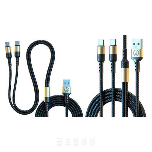 2 in 1 Dual Type C Charging Cable Only Charge Two in one Data Cable Fast Charging Cable for Phones 1.2/2M
