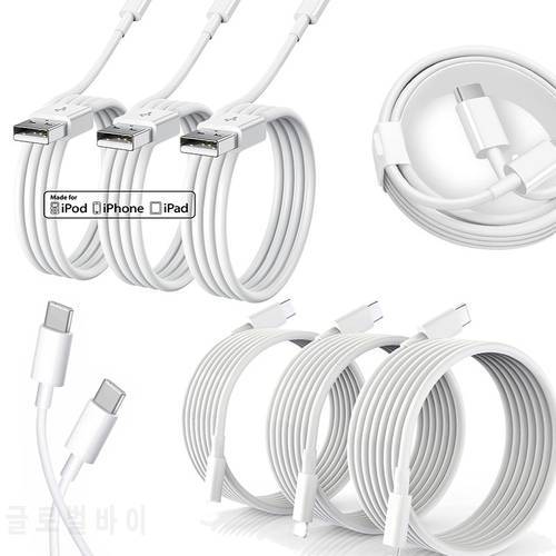 5PCS For iPhone Charger USB Charging Cable Cord For iPhone 13 12 11 Pro XS MAX XR X 8 7 6 6S Plus SE ipad PD Fast Charger Cable