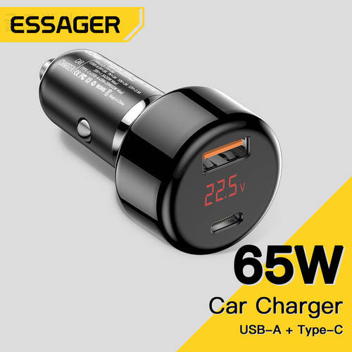 Essager 65W Car Charger USB C QC3.0 4.0 PD3.0 Phone Charger Car Charger Fast Charging For iPhone14 13 Samsung Xiaomi Fast Charge