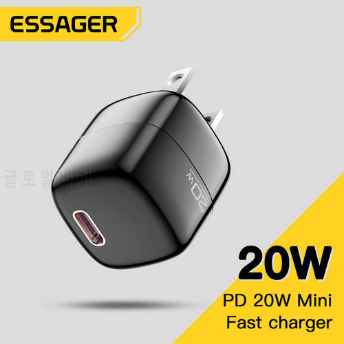 Essager USB Type C Fast Charger 20W QC PD 3.0 Mini Portable USB C Charger For IPhone 13 12 Pro IPad Xiaomi Mobile Phone Adapter