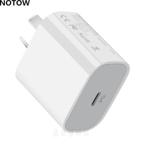 NOTOW 5V 3A 9V 2A AU/US/EU/UK Plug 18W PD USB Type C Wall Charger Travel Power Adapter Quick Fast Charger For iPhone 12 Samsung
