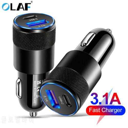 66W Fast Car Charger 3.1A USB Type C Fast Charging For IPhone 12 13 iPad Huawei Xiaomi Samsung Mobile Phone USB C Car Charger
