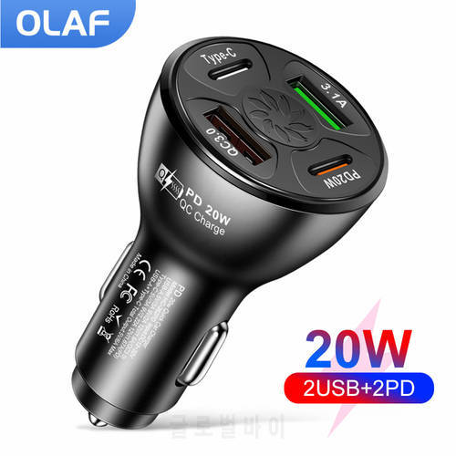 Olaf PD Car Charger USB Type C Fast Charging Phone Charger in Car For iPhone Xiaomi ipad Tablet Auto Lighter Quick Charge 3.0