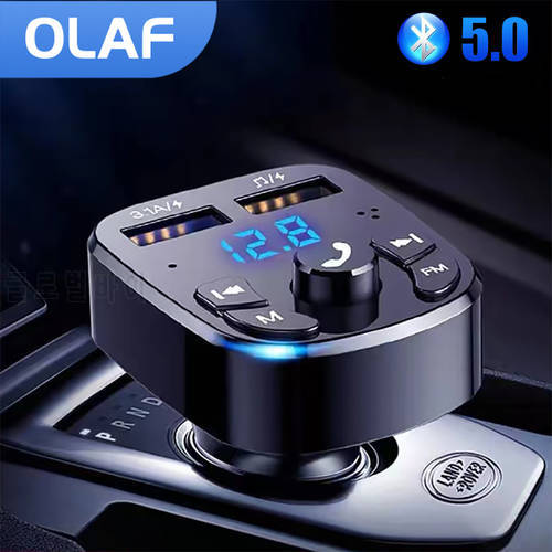USB car charge surport Bluetooth 5.0 FM Transmitter 3.1A Fast Charger Car Kit MP3 Modulator Player Handsfree Audio Receiver