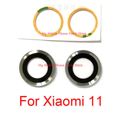 10 PCS Cell Phone Rear Back Camera Glass Lens For Xiaomi 11 Mi11Back Main Camera Lens Glass With Glue Sticker Tape Repair Parts