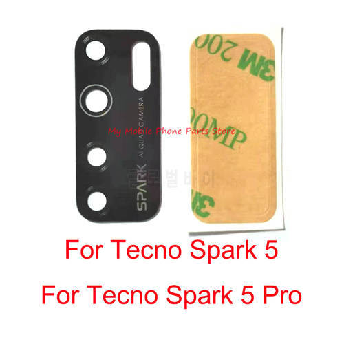 10 PCS Rear Back Camera Glass Lens Cover For Tecno Spark 5 Pro 5pro Spark5 Rear Glass Lens Camera With Glue Sticker Repair Parts