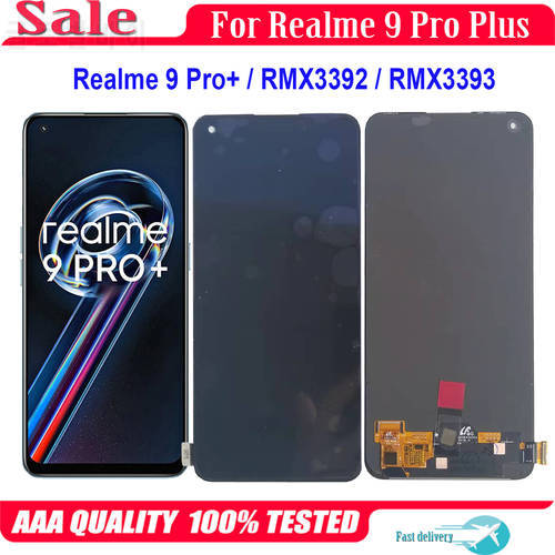 Original AMOLED For OPPO Realme 9 Pro Plus LCD Display Touch Screen Digitizer Assembly For Realme 9 Pro+ RMX3392 RMX3393 LCD