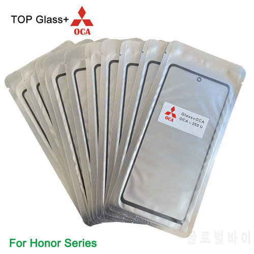 10Pcs TOP QC For Honor 8X 9A 9C 9X 10X 10 10i 20 20i 20S 20e 30 30i 30S 50 Lite LCD Front Touch Screen Lens Glass with OCA Glue