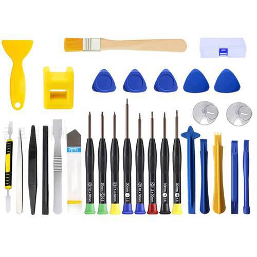 30Pcs Phone Repair Tool Kit Removal Repair Opening Tool Kit With Repair Screwdrivers Set And Opening Pry Tools