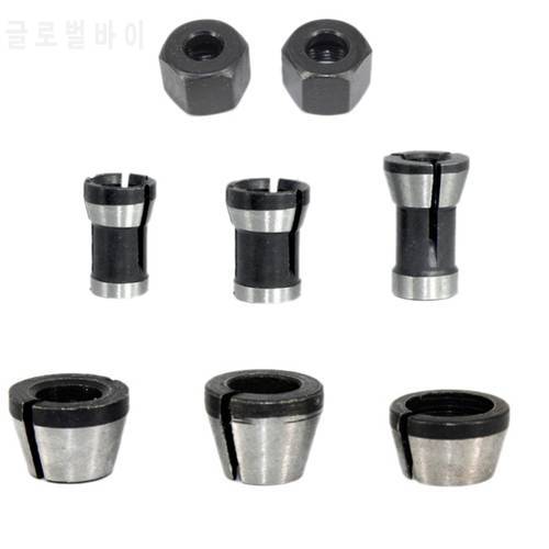 8 Pcs Router Collet Set Chuck Heads Adapter for Drills Engraving Trimming Carving Machine Electric Router Milling Cutter