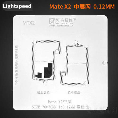 Amaoe Mate X2 BGA Reballing Stencil for Huawei Tablet Middle Layer 0.12MM CPU IC Chip Tin Plant Net Weld Heat Steel Mesh