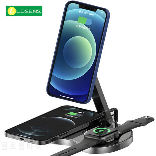 3 in 1 Magnetic Wireless Charger For iPhone 13 12 Pro Max Fast Charging Wireless Charger Station For Apple Watch 6 5 Airpods Pro