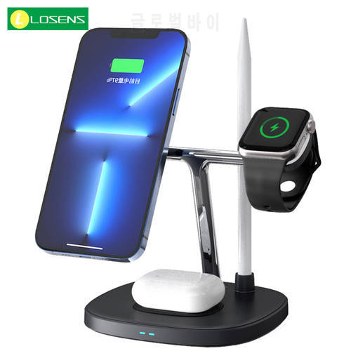 15W 3 In 1 Magnetic Wireless Charger For iPhone 13 12 Pro Max Mini Fast Charging Station For Apple Watch 6 5 4 3 2 Airpods Pro